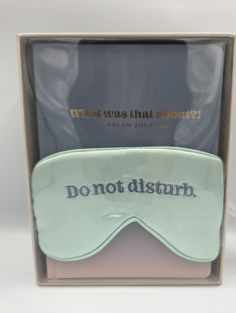 Dream Journal Set with Mint 'Do Not Disturb' Eye Mask NIB